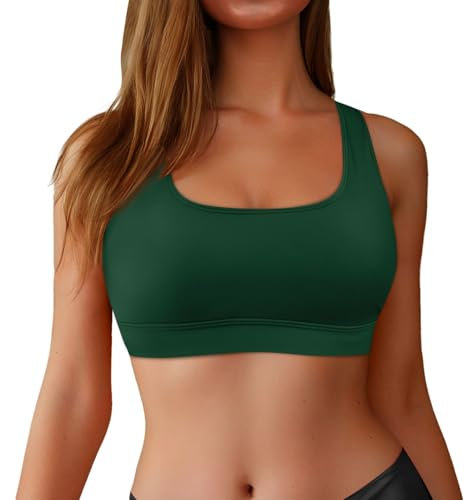 Generisch Reloj de pulsera negro pequeño para mujer, espalda cruzada, sujetador de natación deportivo, cuello alto, bikini tops, negro, entrenamiento, traje de baño acolchado, talla M, negro, verde