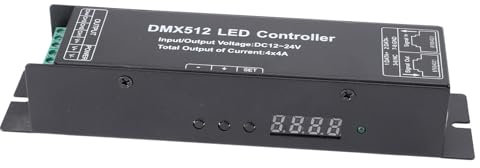 Konstante Spannung DMX512 Decoder LED -Controller - 4 Kanäle DC 12-24 V für RGBW LED Streifen und Bühnenbeleuchtungsteuerung