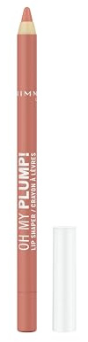 Rimmel OH MY PLUMP! Plumping Lip Liner, 050 Café Latte, Fuller-Looking Lips, Highly Pigmented, Ultra-Creamy Formula, Voluminous Look, Define & Sculpt Pout, 5.5g