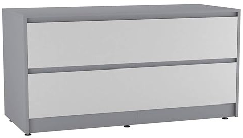 URBNLIVING 120cm Wide 4 Drawer Chest Cabinet, Bedroom Storage Unit with Hidden Dual Drawers, Modern Sideboard Organiser with Spacious Top Surface, Freestanding Hallway or Living Room Furniture