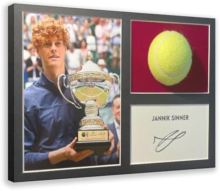 FKBALCZ Jannik Sinner Autogramm in elegantem Display, Leinwand-Poster, Schlafzimmer, Dekoration, Landschaft, Büro, Raumdekoration, Geschenk, 20 x 30 cm