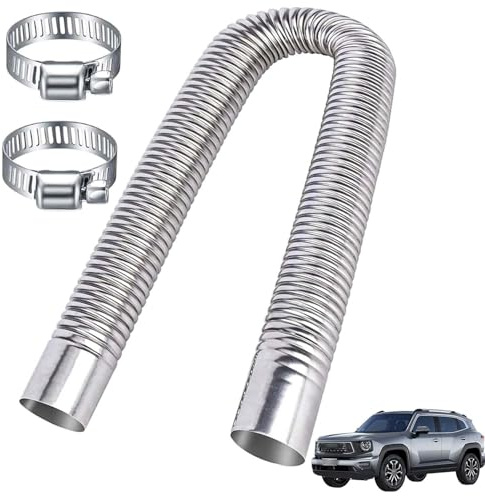 Abgasrohr Standheizung,mit Zwei Edelstahlklammern für Stromerzeuger Auto Edelstahl Abgasrohr Metallschlauch abgasrohr Standheizung Diesel abgasrohre für Diesel Heizung