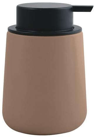 MSV - Distributeur de Savon en Céramique Maonie Cappuccino 300 ML - Élégant et Pratique pour Votre Salle de Bain - Idéal pour Un Style Contemporain et Raffiné