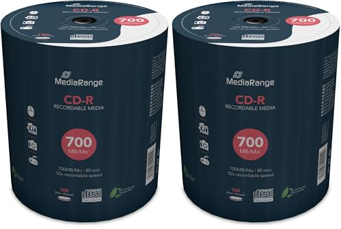 100 CD-R vergini Mediarange da 700MB, 80Min (Confezione da 2)