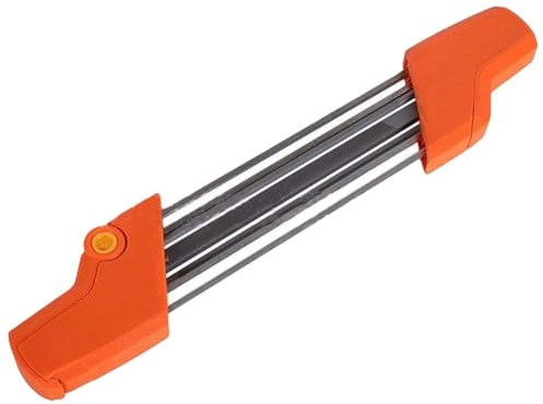 Affilacatena 2 in 1 per motosega 4 mm, 4,8 mm, 5,5 mm, strumento per affilare catena motosega, strumento di macinazione facile, accessori di ricambio per (arancia, 5,5 mm)