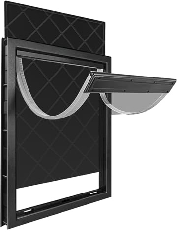 XL Dog Door for Large Dogs, Weather Resistant Magnetic Double Flap Pet Door with Anti-Collision Frame, Extra Large Doggy Door for Walls/Doors (Balck)