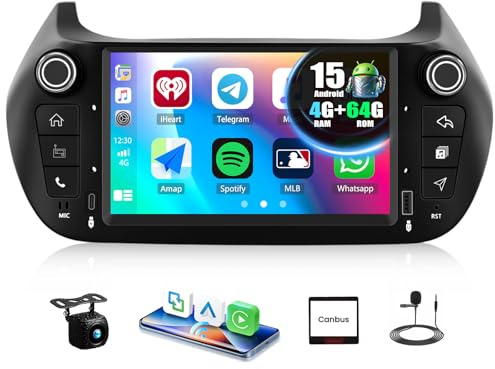 4G+64G GOHHDL Android 15 Autoradio per FIAT Fiorino 2008-2016 con Carplay Android Auto, 7 Pollici Touchscreen Stereo Auto con GPS Navi WiFi Bluetooth FM/RDS Radio SWC Telecamera posteriore&MIC
