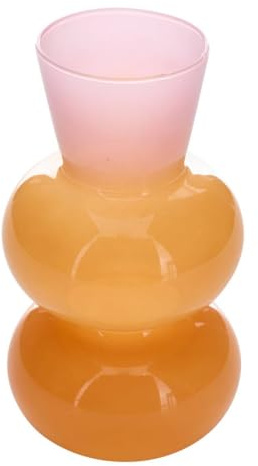 Atmosphera - Soliflore Pool vase aus Glas 8x8x14,5cm orange und pink