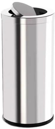 Poubelle Cuisine Poubelle cylindrique en Acier Inoxydable avec Couvercle basculant, idéale for la Maison et Le Bureau pour Office(Moyen)