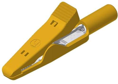 SKS Hirschmann MA 1 - Morsetto a coccodrillo, 2 mm, CAT I, giallo, 3 pezzi