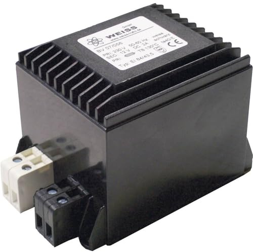 Weiss Elektrotechnik 07/061 Kompakter Netzteiltransformator, 1 x 230 V, 1 x 24 V/DC, 60 W, 2,50 A