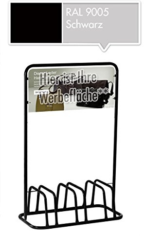 Edelstahlproducts 3er Werbe-Fahrradständer mit Werbeschild/Fahrradhalter + Werbetafel (Schwarz)