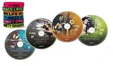 4 teiliges Zumba DVD Set inklusive Zumba Sportarmband zumba fitness zumba video zumba workout
