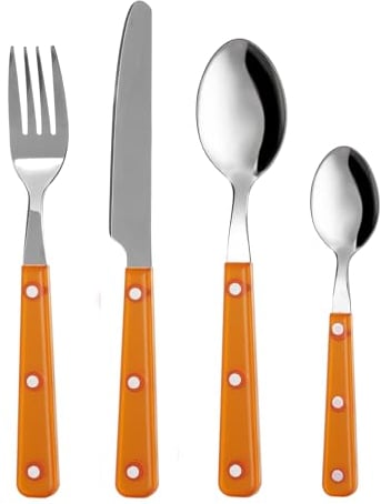 KASANOVA KASANOVA Set 24 posate Frosty arancione in acciaio Tavola