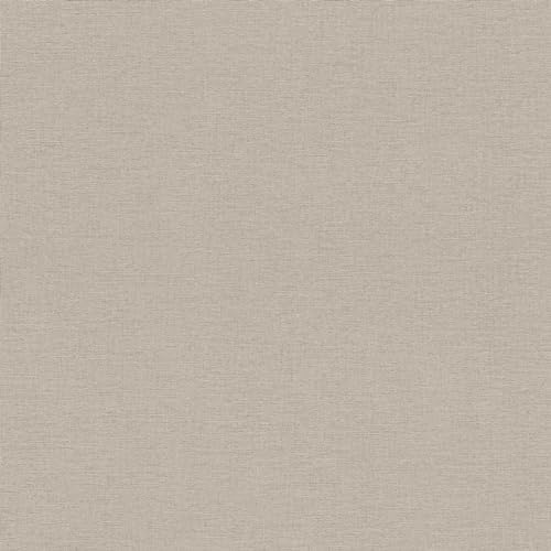 Rasch Tapete 452020 - Einfarbige Vliestapete in Grau mit Leinenoptik, Textilstruktur aus der Kollektion Country Charme