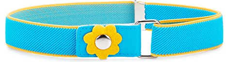 Ladeheid Mädchen Gürtel Elastik-Gürtel 1-6 Jahre 34-65 cm P15K (Blau/Gelb)