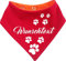 beidseitiges Multicolor Hunde Wende- Halstuch (Fb: rot-orange) (Gr.3 - HU 36-44 cm) mit Ihrem Wunschtext