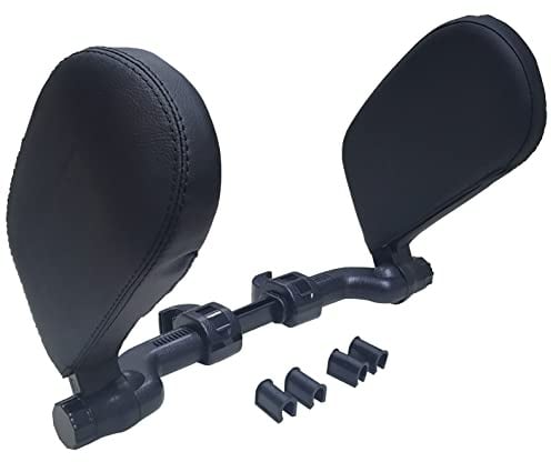 LED ATOMANT Kopfstütze aus Leder für Auto, Nackenkissen, verstellbare Halterung für Autositz, Leder, Schwarz
