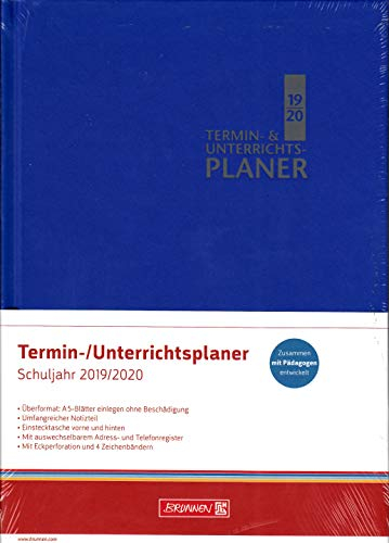 Brunnen Termin & Unterrichtsplaner - Lehrerkalender A4+ Schuljahr 2019-2020 - Blau 30 cm x 23,5 cm