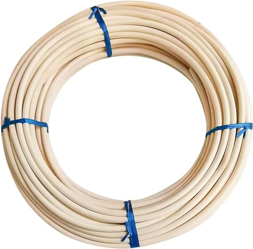 FacilCasa – Cordón para fijación de Rejilla de Mimbre, Apto para restauración de sillas y Mimbre, Material de Mimbre Natural, Liso, calibrado y Flexible - Longitud 10 Metros - Ø 4,5 mm