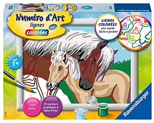 Ravensburger – Numéro d’Art Petit Format – Jument et Son Poulain – Loisir créatif – Kit de Peinture par numéros – Activité détente et créative – Dès 7 Ans – 28791 – Version française