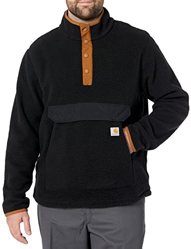 Carhartt RELAXED FIT FLEECE PULLOVER, Giacca in Pile, Uomo, Black, M