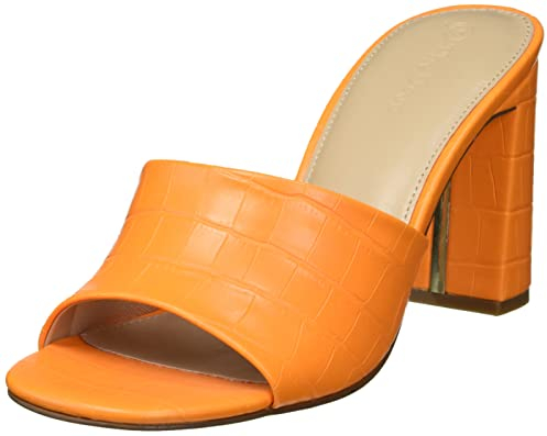 The Drop Pattie Sandalo Mule con Tacco Largo da Donna, Carrot Orange, 39.5 EU