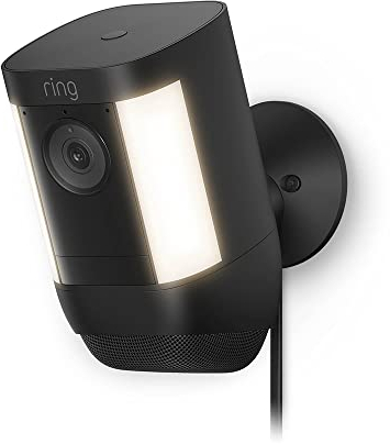 Ring Spotlight Kamera Pro Netzstecker (Spotlight Cam Pro Plug-in)| Außenkamera, 2K-Video mit Ring Vision, 3D-Bewegungserfassung, Überwachungskamera | 30-tägige kostenlose Testphase für Ring Home