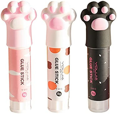 QR-BHRTY Solid Glue Stick Cute Cat Claw Quick Stick Solid Glue Kawaii Stick Solvent Non Toxic Multi Use D