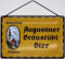 Blechschild mit Kordel 30 x 20 cm Kloster Mülln Salzburg Augustiner Bräustübl Bier - Blechemma