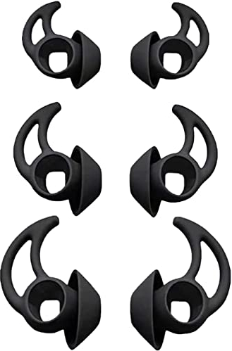 Adhiper Ear Plugs Replacement Silicone Earbuds 6 Pieces Ear Plugs is Compatible for Bose Sports Earbuds True Wireless In-Ear Headphones (Black)