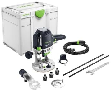 Festool 578951 OF 1400 EQ-F-Plus Plunge Router | 1400W Precision Router with LED Dust Hood, Fine Depth Adjustment & 2-3/4 Plunge Capacity (Old Model)