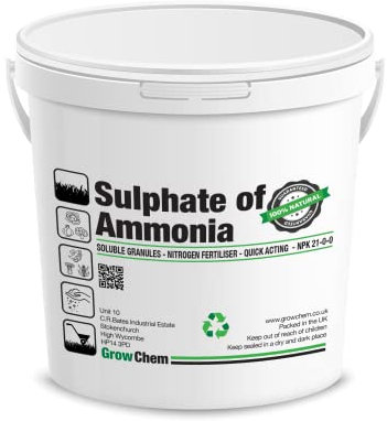 Sulphate of Ammonia Fertiliser, 2.5kg Bucket, General Garden Fertiliser and Soil Improver, Vegetable Food, Great For Trees, Shrubs, And Hedges, Give An Added Boost to Flowering and Fruiting Plants
