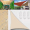 Toldo parasol impermeable para exteriores, 6 x 6 x 8 m, rectangular, cuadrado, triángulo, predección, UV, para jardín, patio, bloque con cuerda, kit de vela color blanco cremoso