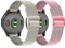 LanQii Bracelet 20mm Compatible avec Garmin Venu Sq 2 Music/Venu 2 Plus/Forerunner 245/645 - Acier Inoxydable Maille pour Femmes/Hommes - Rose+Or#01