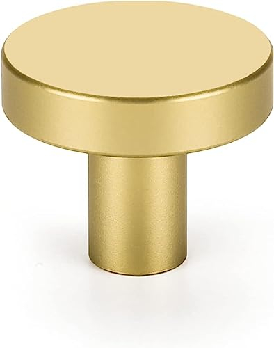 LONTAN 4 Stück Schrankknöpfe Gold Möbelknöpfe Runden Knöpfe Schrank Schubladenknauf Messing schubladenknöpf Vintage Kommodenknöpfe Gold Schubladenknöpfe Türknopf Gold für Badezimmer, LS7T001BB