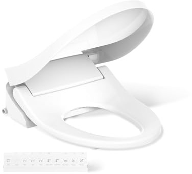 Kohler PureWash E815 Bidet Heated Toilet Seat with Remote Control, Elongated, Adjustable Water Pressure, Temperature & Dryer, Warm Water Frontal & Rear Wash, Self Cleaning, Auto Deodorization, White
