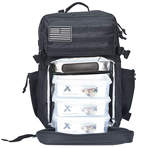 ELITRAINX Rucksack, 45 l, Fach für Lebensmittel und Tupperware, wasserdicht, Sport im Freien, Fitnessstudio, Oxford 600D by ELITEX TRAINING