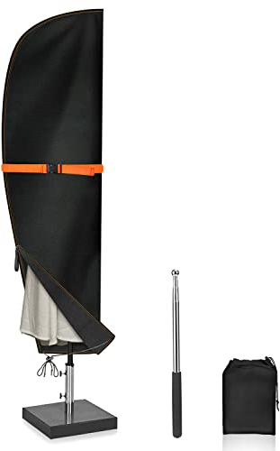 Eyein Sonnenschirm Schutzhülle, 280x45/81/50cm Schutzhülle mit 140cm Teleskopstange für Ampelschirm von 2 bis 4m, Wetterfestes, UV-Anti und Schneesicher 420D Oxford Sonnenschirm Abdeckung