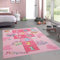 CARPETIA Hüpfkästchen Kinder-Spielteppich mit Herzen Krone & Prinzessinnen Burg in rosa, 140 x 200 cm