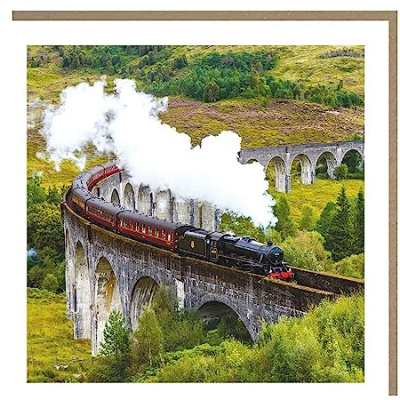 Tracks Publishing Geburtstagskarte/Blanko-Karte für Männer – Allgemeine männliche Karte – Dampfzug auf dem Glenfinnan-Viadukt – umweltfreundlich und recycelbar