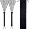 Escobillas de batería SJBAUTYO - Set de 2 cepillos retráctiles y ajustables con mango de goma suave para interpretaciones de jazz y música suave.