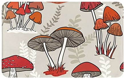 OPSREY Rote Pilze gedruckt Teppich Waschbare Matte Eingang Teppich Für Schlafzimmer, Wohnzimmer, Eingang