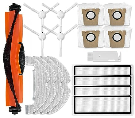 McbeAn Compatible con Xiaomi Robot Vacuum X10, Piezas de Repuesto, Accesorios, Cepillo Lateral Principal, Filtro Hepa, mopa, Bolsa de Polvo(Set A)