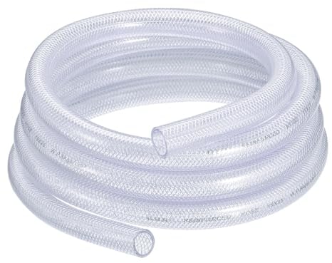 sourcing map 3/4 ID x 1 OD 10 Ft PVC Tube Braided Reinforced Tubing Flexible Hose Pipe Clear Vinyl Tubing High Pressure Flexible Plastic Tube