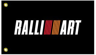 Mitsubishi Motors RALLIART Flagge, 90 x 150 cm, Schwarz, Garten-Flagge, Promotion, Auto, Polyester