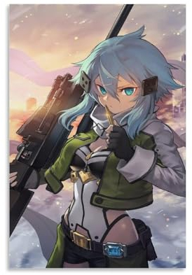 INEOUT Sword Art Online Sinon-Poster, dekoratives Gemälde, Leinwand-Wandposter und Kunstdruck, modernes Familienschlafzimmer-Dekor-Poster, 60 x 90 cm