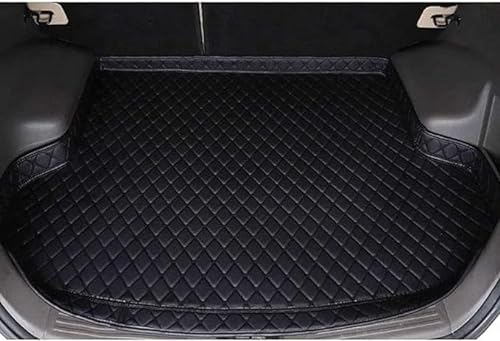 KAROB Auto Leder Kofferraummatte Für Au-di Q3 Sportback 2020-2023, Wasserabweisend Kofferraumwanne Schutzmatten Cargo Mat Innenzubehör,Black
