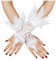 keland Feder Handschuhe Halloween Spitzenhandschuhe Federhandschuhe Maleficent Kostüm Damen (Weiß-1)