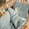Laleni Baby Bettwäsche 80x80 cm aus Baumwolle - Musselin Bettwäsche Baby 80x80 + Musselin Kissenbezug 35x40 cm - Oeko-TEX zertifizierte Bettwäsche Sommer - Kinderwagen Bettwäsche Blau Baumwolle